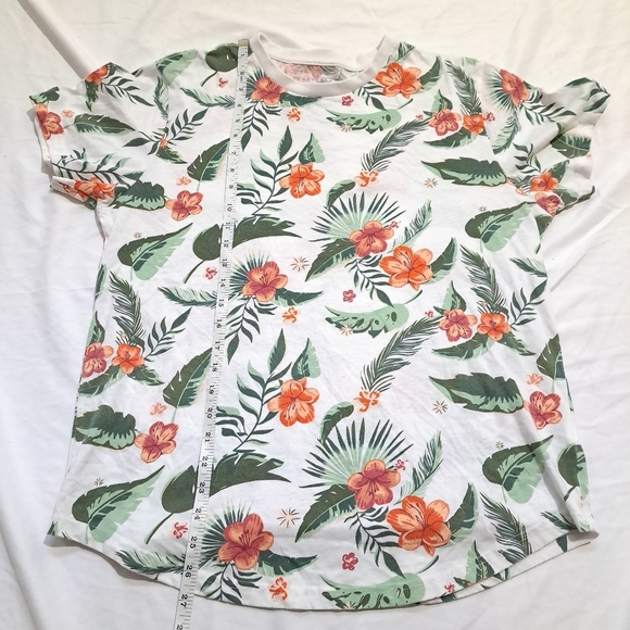 Aeropostale | White tropical pattern men's crew neck t shirt - Picture 6 of 8